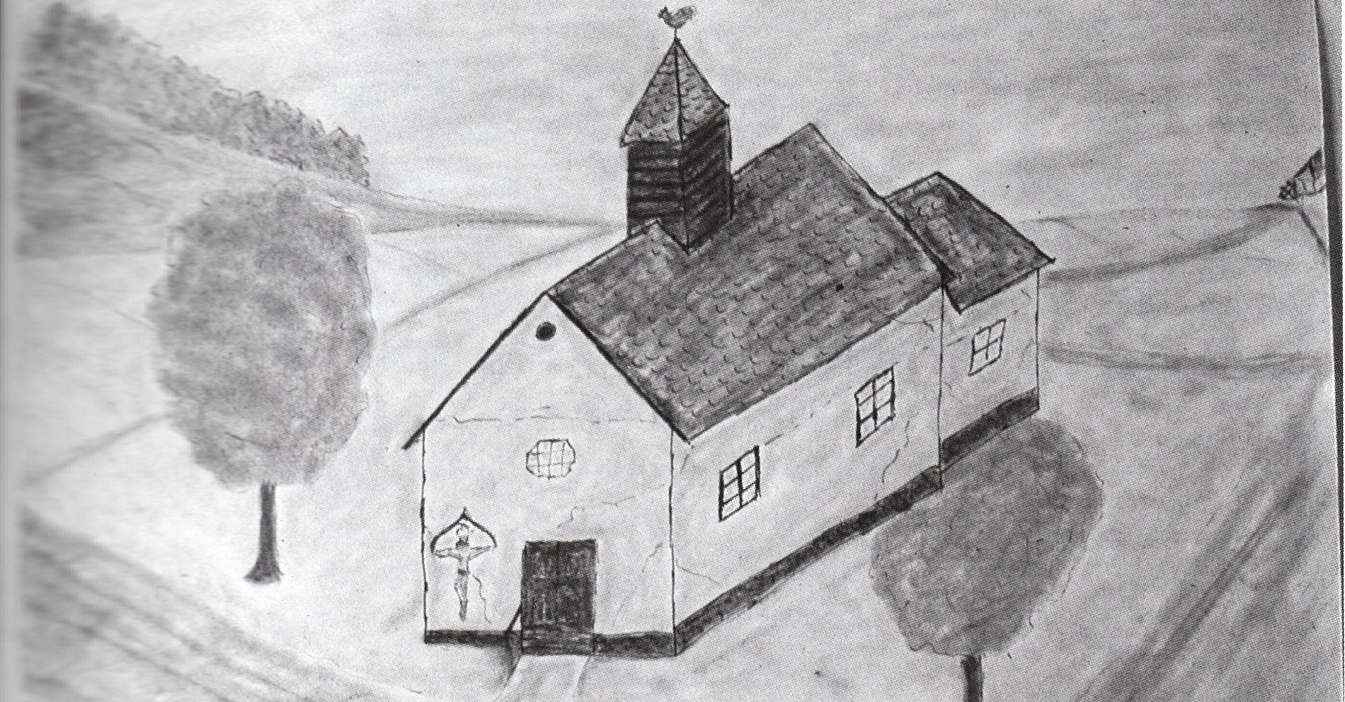 Zeichnung der ersten Kapelle aus dem Jahre 1870